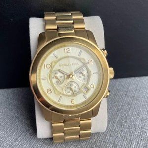 Michael Kors Runway Chronograph Gold Watch MK8077